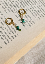 Load image into Gallery viewer, Love letters Earhoops - Turquoise
