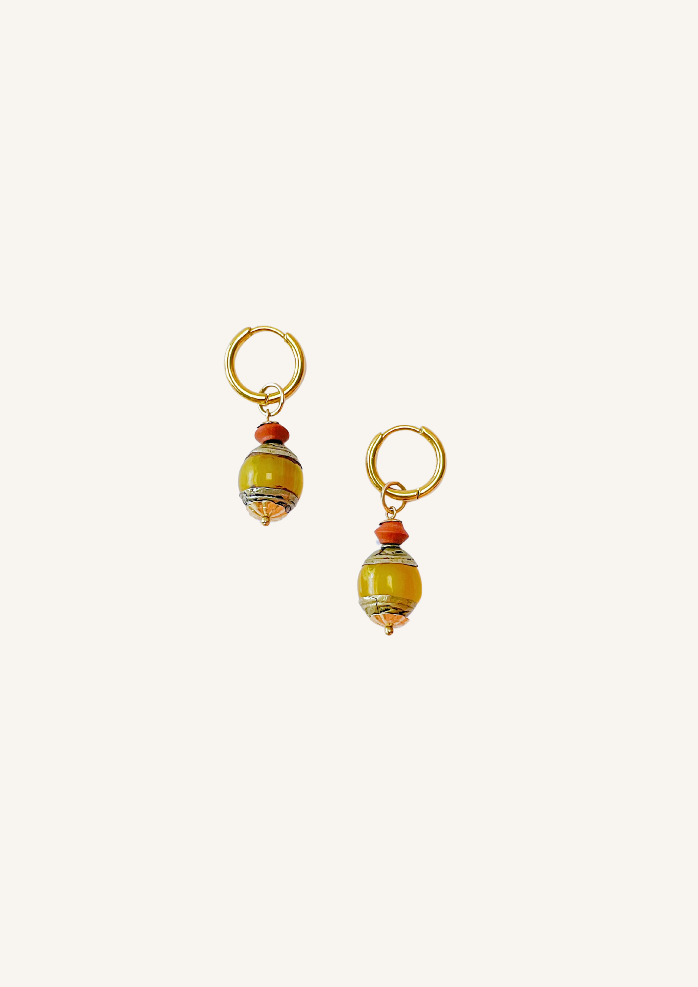 Nepalese messing Amber Hoops