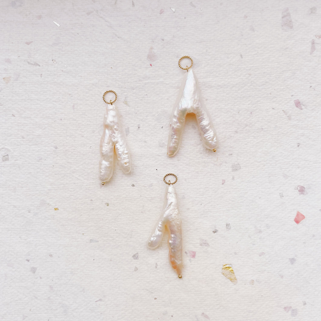 Pearl branch Charm gold filled
