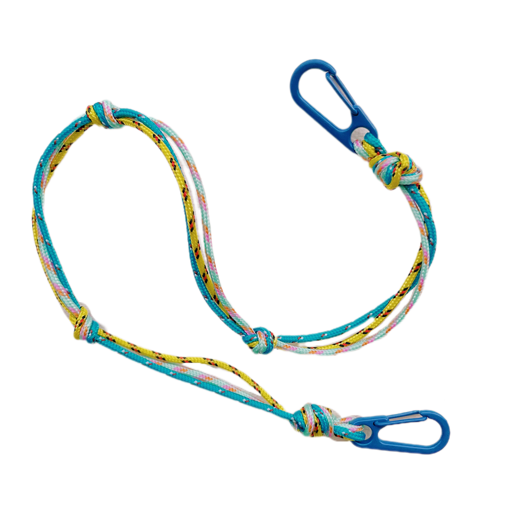 Phone Cord - Blue Yellow Turquoise (short)