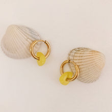 Load image into Gallery viewer, Yellow glass bead Hoops
