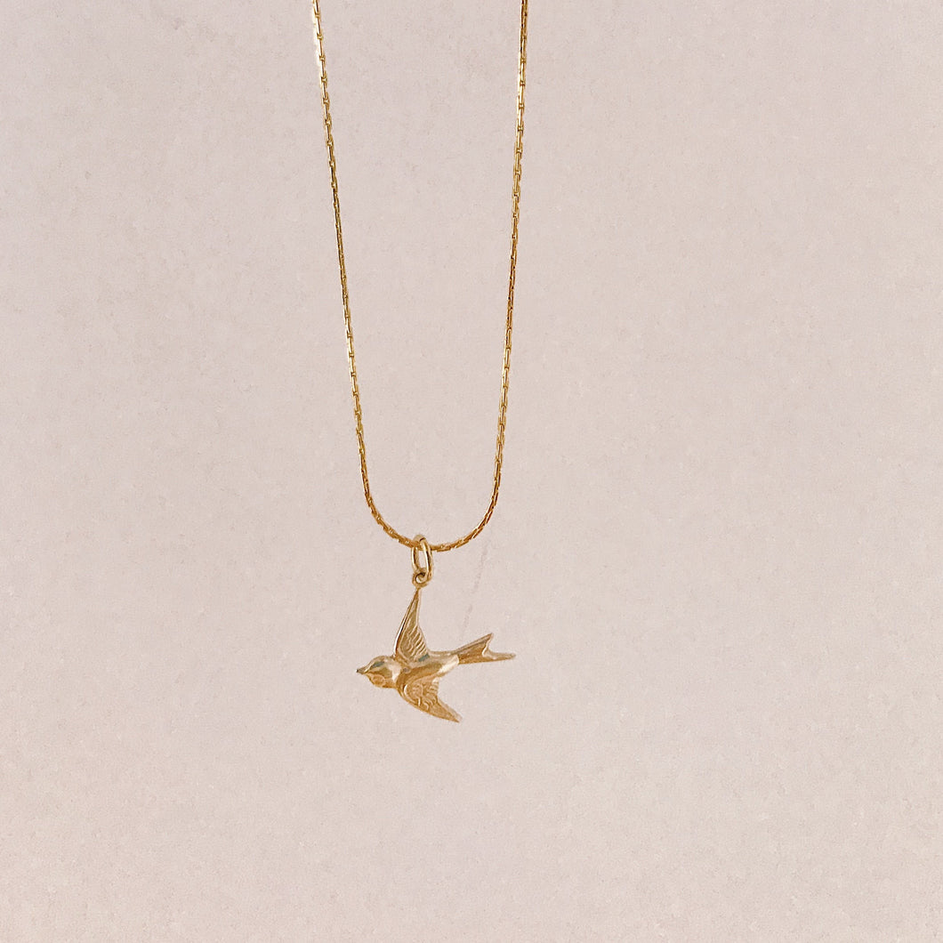 Gold filled swallow Pendant.