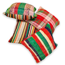 Load image into Gallery viewer, Red &amp; Green Kilim Cushion
